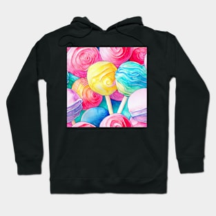 Watercolor lollipop pattern Hoodie